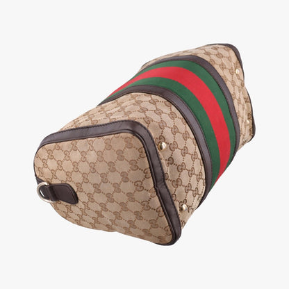 Gucci Sherry Line Brown Beige Red Green Canvas Leather — view 7