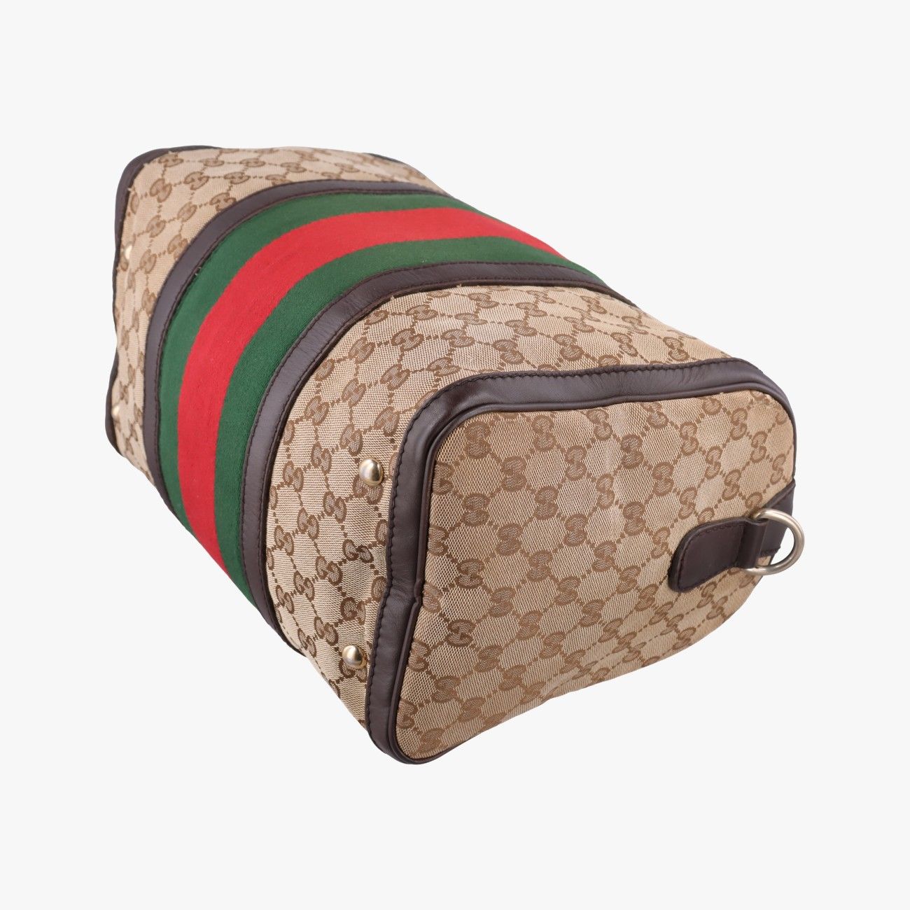 Gucci Sherry Line Brown Beige Red Green Canvas Leather — view 4