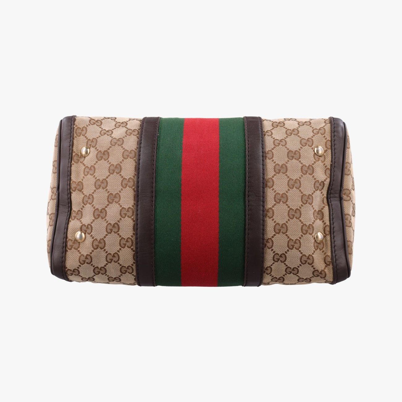 Gucci Sherry Line Brown Beige Red Green Canvas Leather — view 3