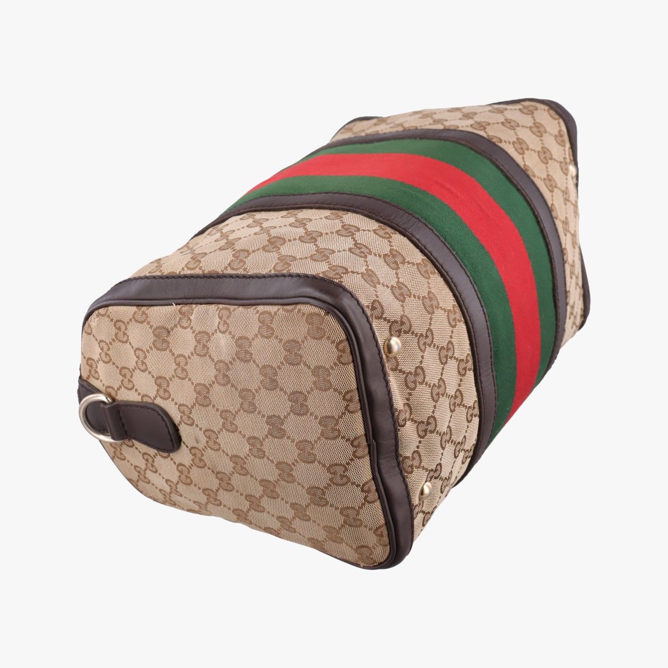 Gucci Sherry Line Brown Beige Red Green Canvas Leather — view 5