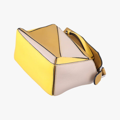 Loewe Puzzle Mini Beige Khaki Yellow Leather 06 Shoulder Bag — view 4