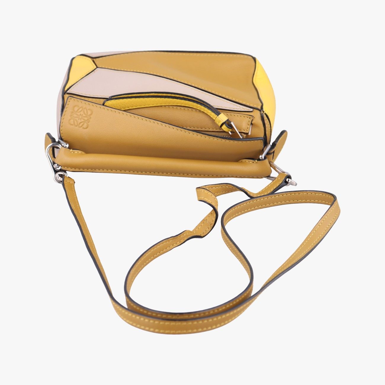 Loewe Puzzle Mini Beige Khaki Yellow Leather 06 Shoulder Bag — view 8