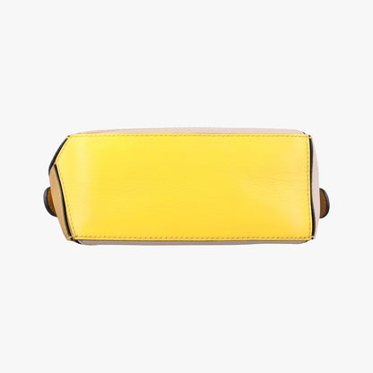 Loewe Puzzle Mini Beige Khaki Yellow Leather 06 Shoulder Bag — view 3