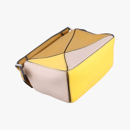 Loewe Puzzle Mini Beige Khaki Yellow Leather 06 Shoulder Bag — view 7