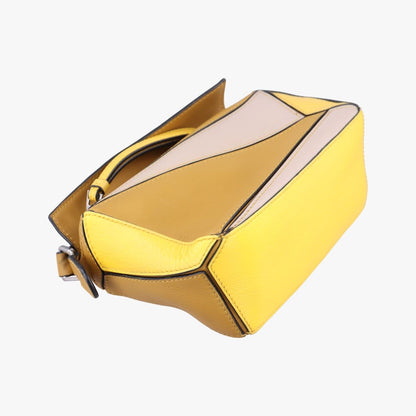 Loewe Puzzle Mini Beige Khaki Yellow Leather 06 Shoulder Bag — view 5