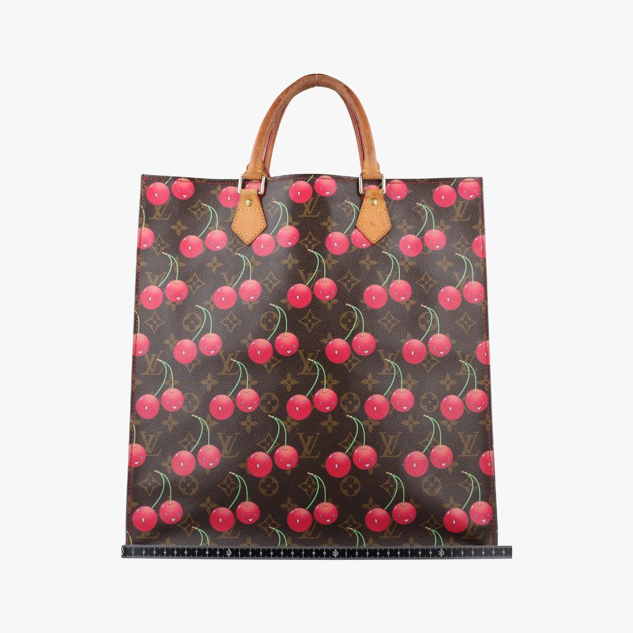 Louis Vuitton Cherry Sac Plat Brown Pattern Monogram Canvas Handbag — view 2