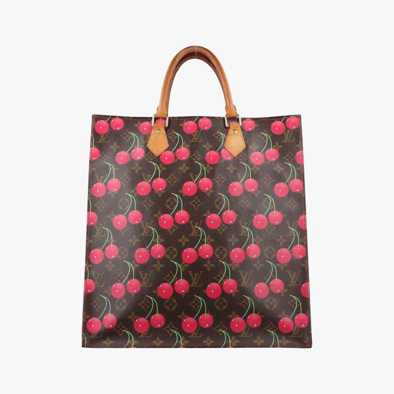 Louis Vuitton Cherry Sac Plat Brown Pattern Monogram Canvas Handbag