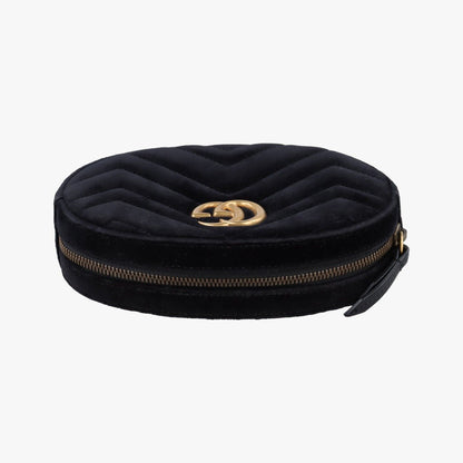 Gucci GG Marmont Black Velour Handbag — view 8