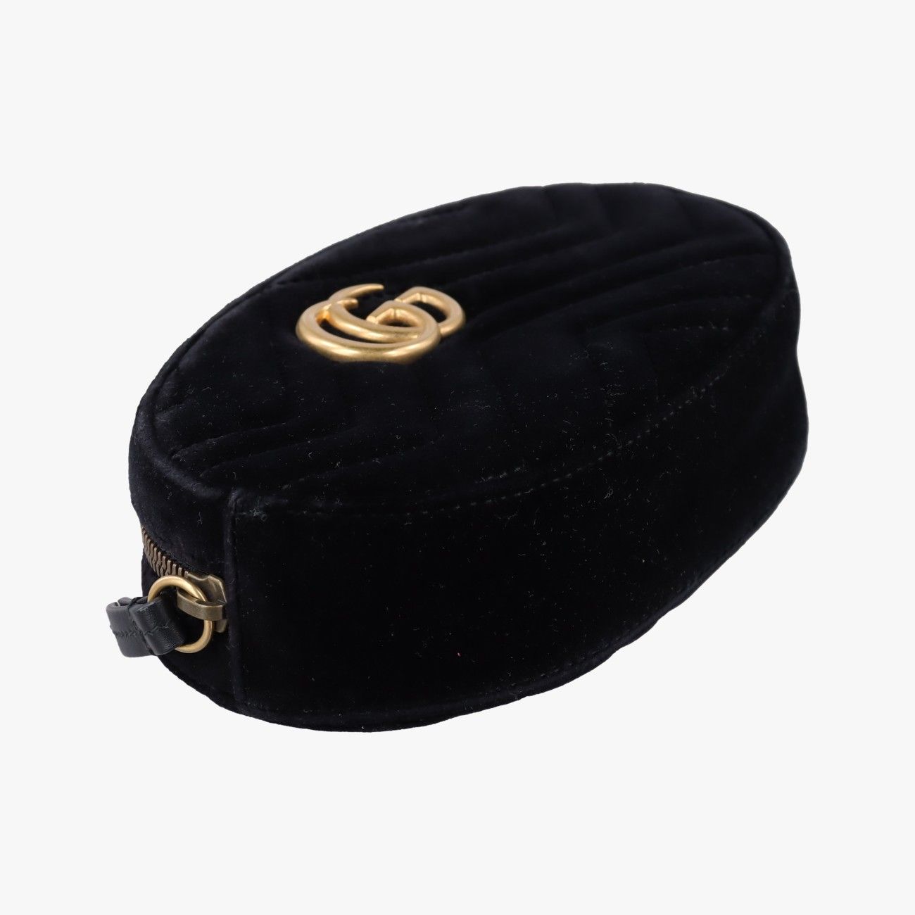 Gucci GG Marmont Black Velour Handbag — view 5