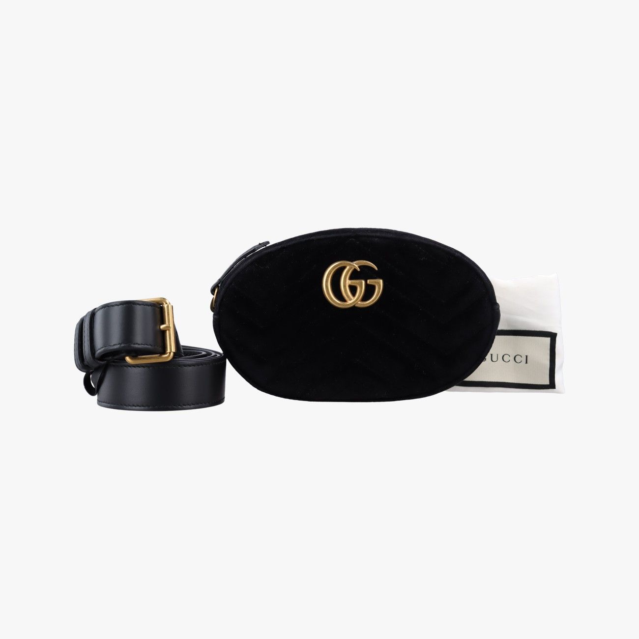 Gucci GG Marmont Black Velour Handbag