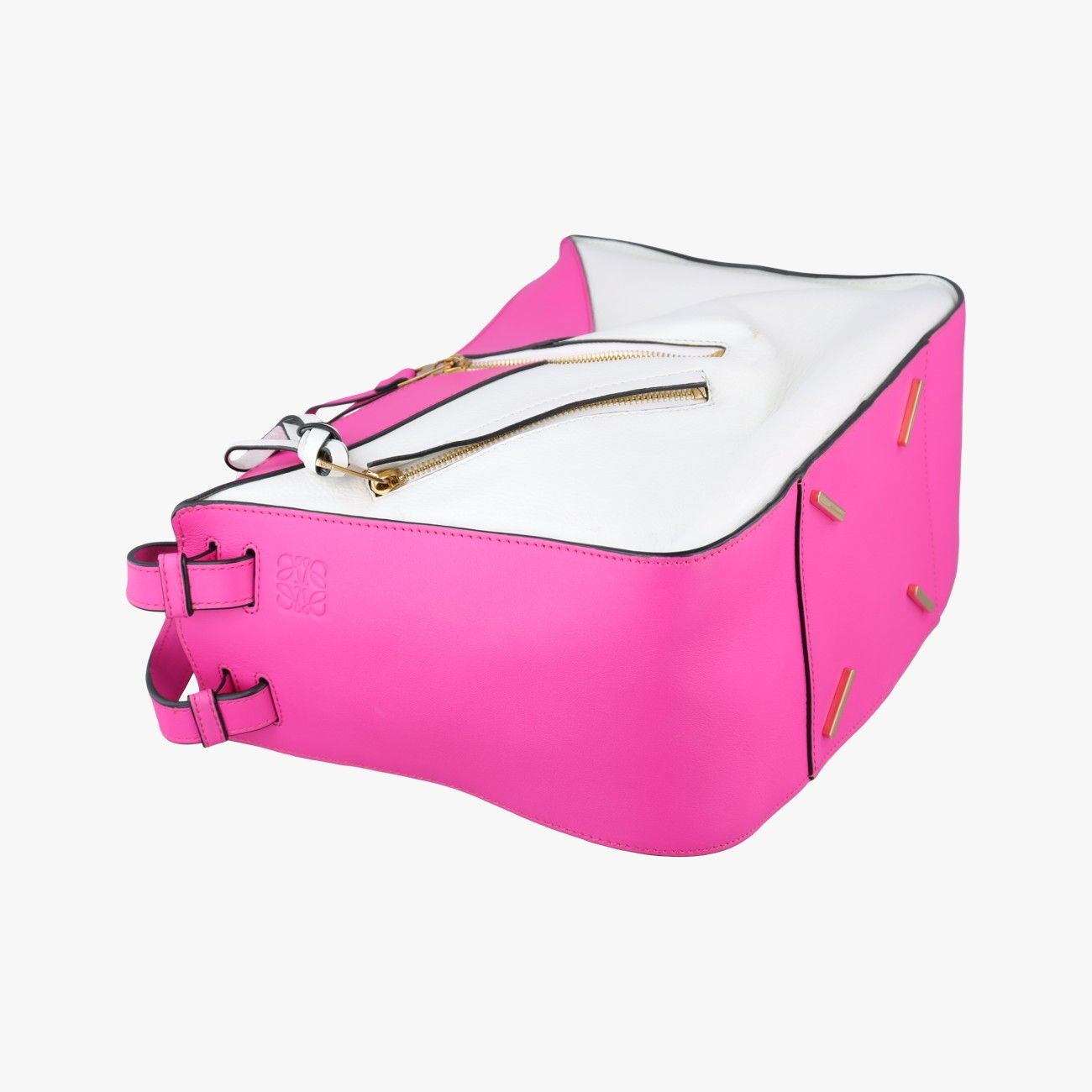 Loewe Hammock Rose Red White Leather 05 Shoulder Bag — view 5