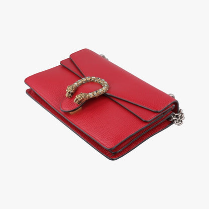 Gucci Dionysus Red Leather Shoulder Bag — view 4