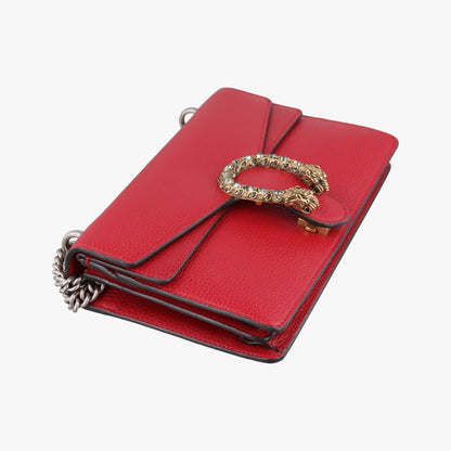 Gucci Dionysus Red Leather Shoulder Bag — view 5
