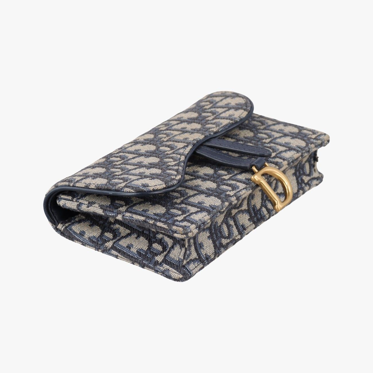 Dior Saddle Navy Gray Jacquard Shoulder Bag — view 5