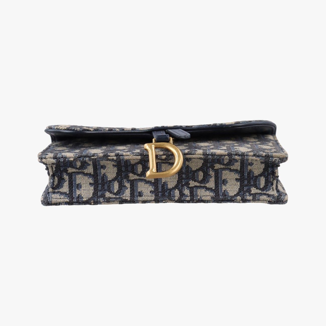 Dior Saddle Navy Gray Jacquard Shoulder Bag — view 3