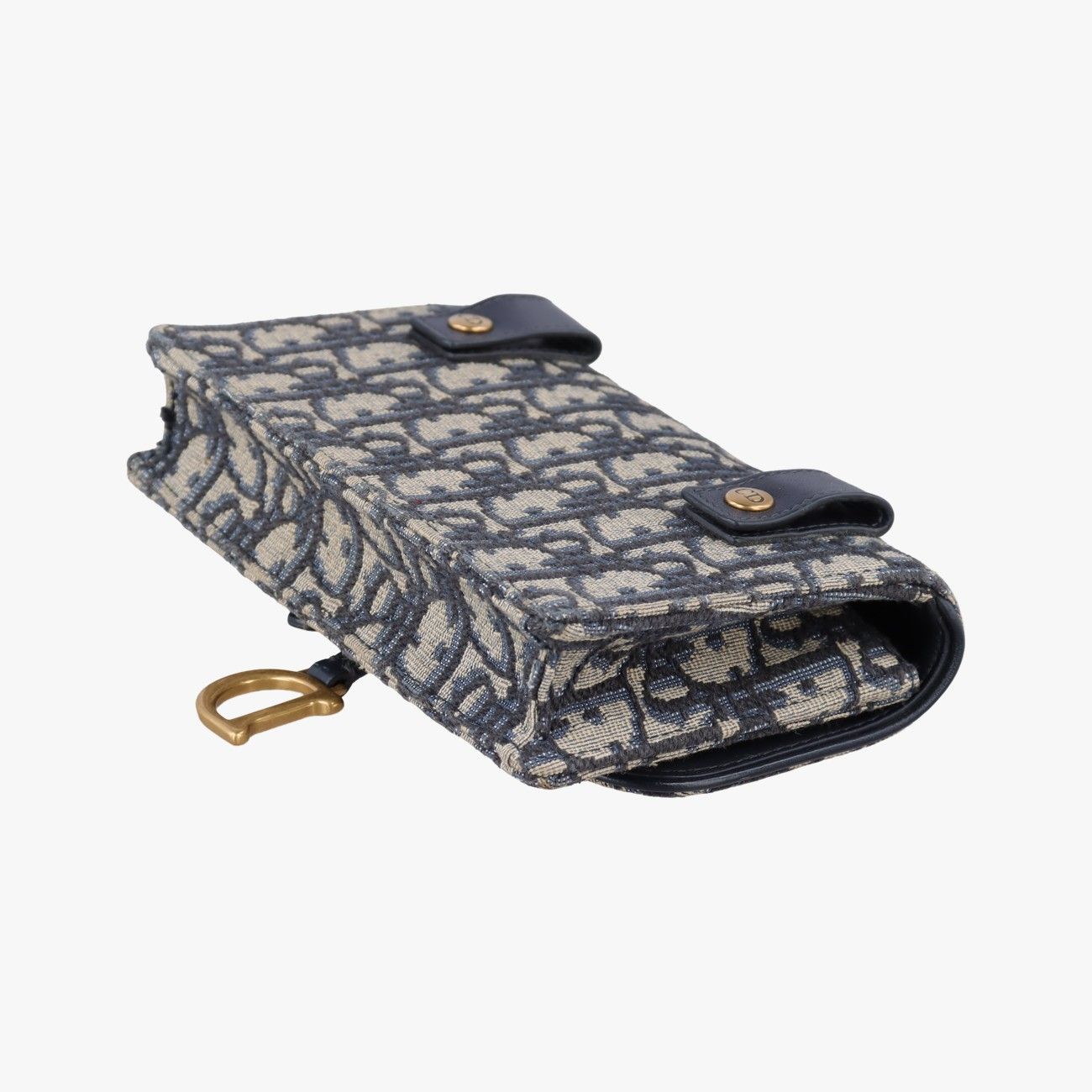 Dior Saddle Navy Gray Jacquard Shoulder Bag — view 6