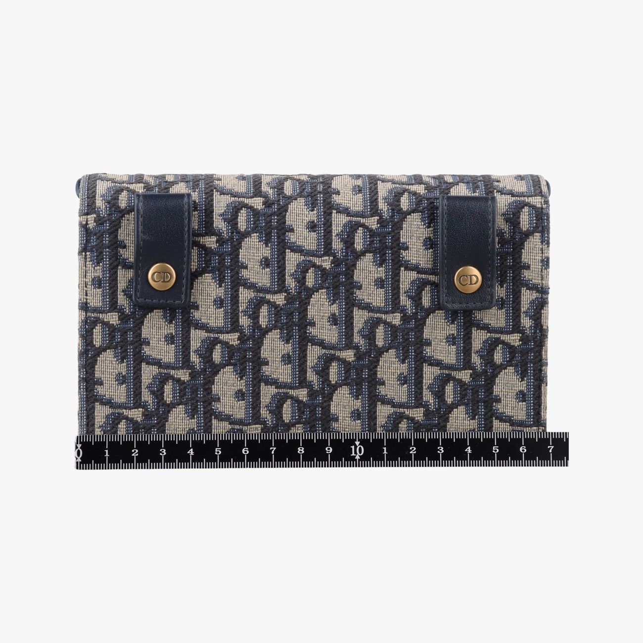 Dior Saddle Navy Gray Jacquard Shoulder Bag — view 2