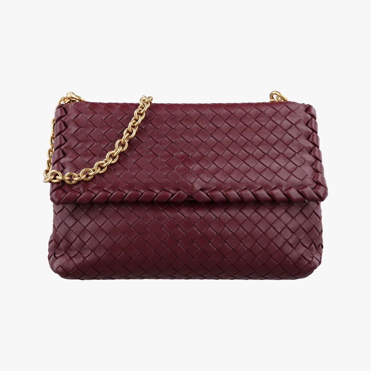 Bottega Veneta Intrecciato Olympia Wine Red Lambskin