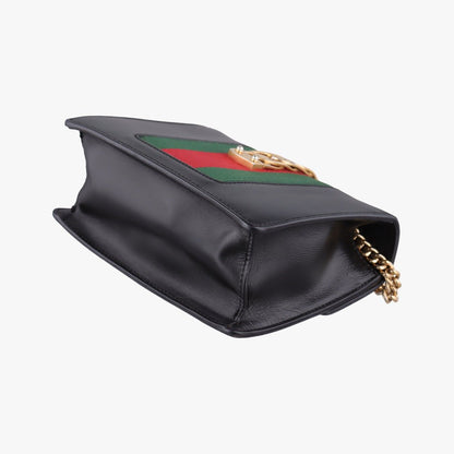 Gucci Sylvie Black Red Green Leather Shoulder Bag — view 6
