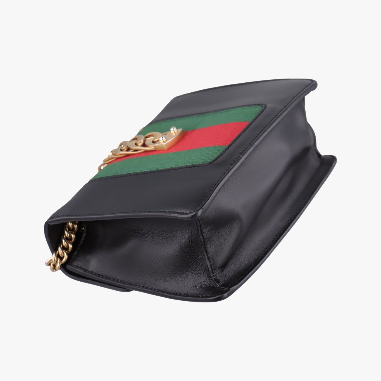 Gucci Sylvie Black Red Green Leather Shoulder Bag — view 7