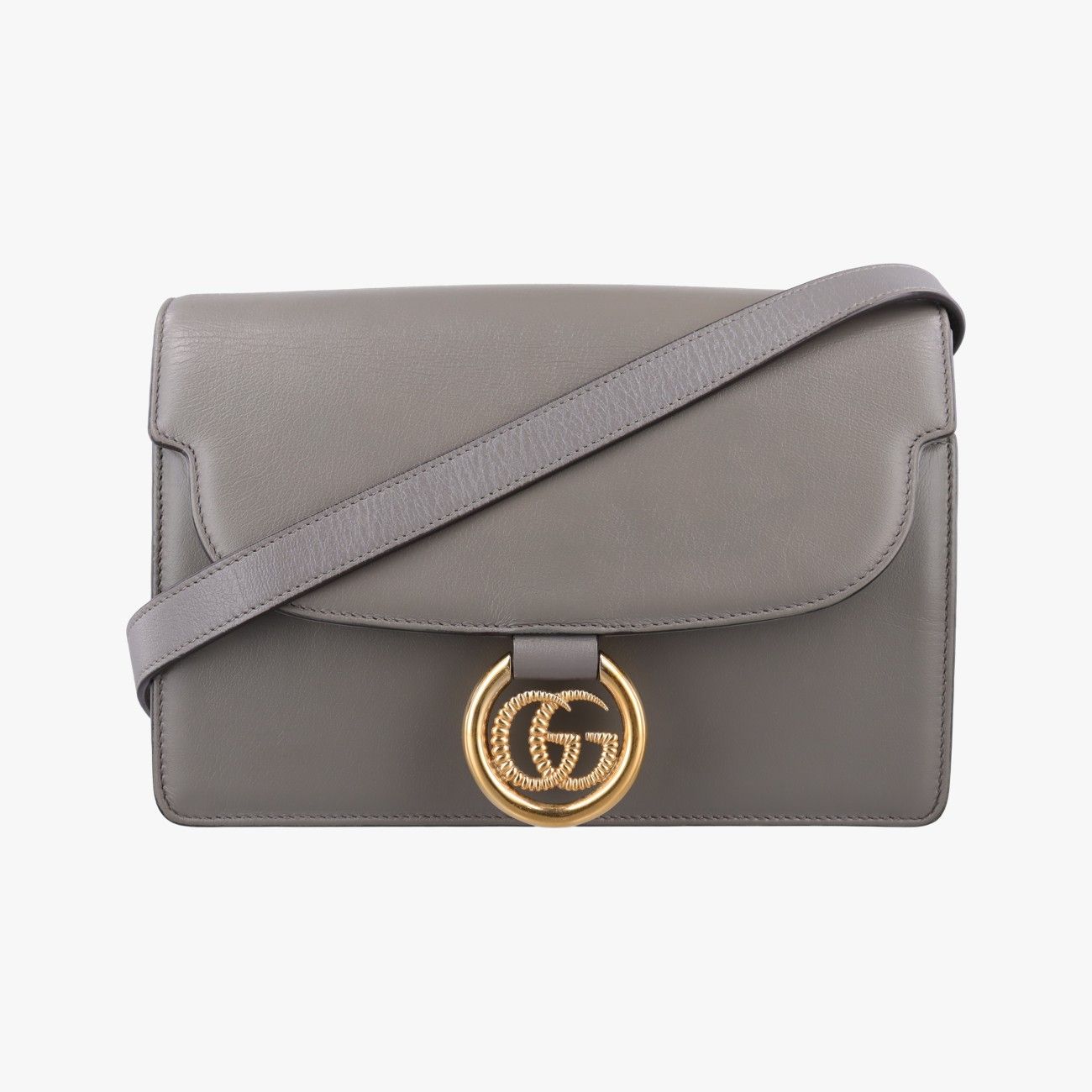 Gucci GG Ring Marmont Gray Leather