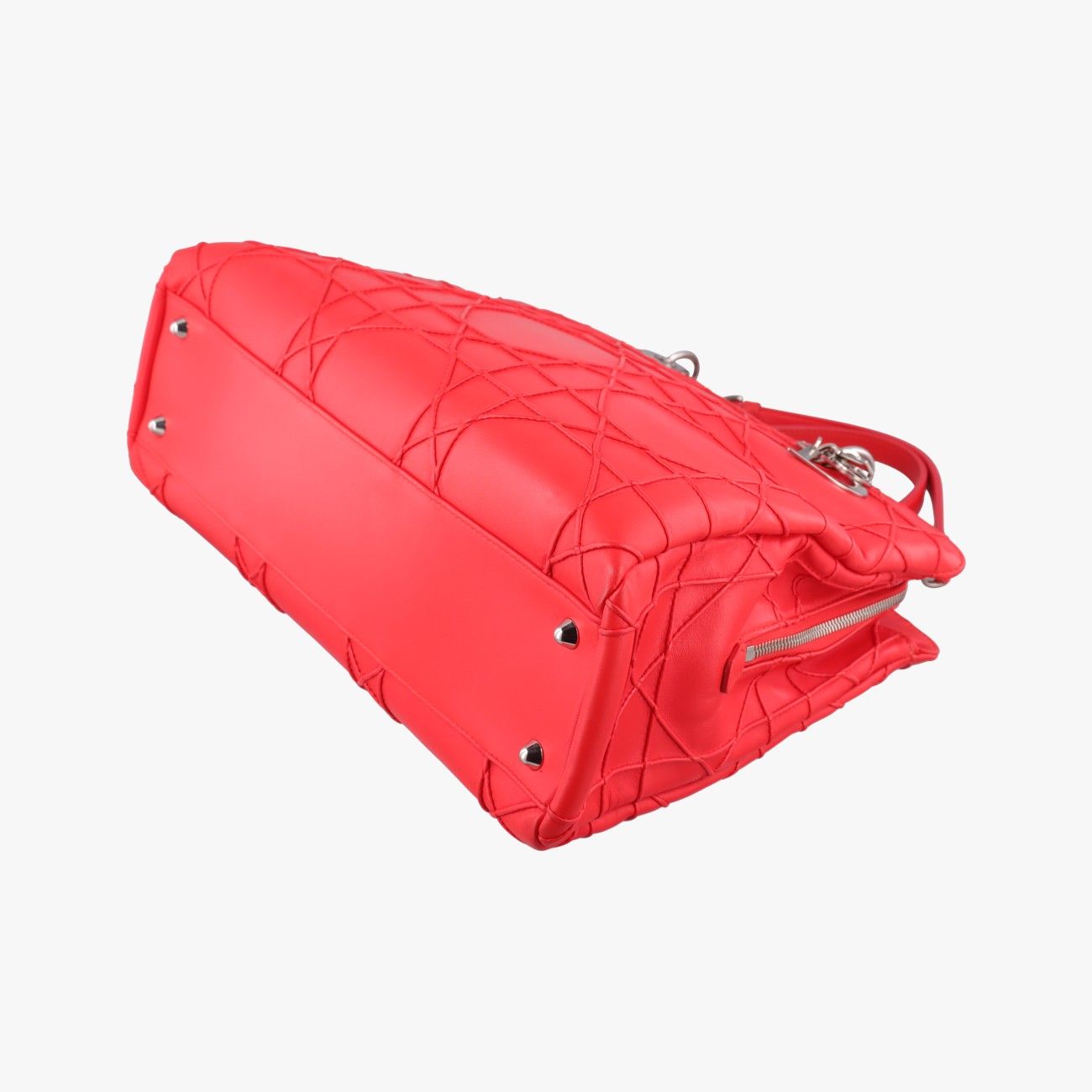 Dior Lady Cannage Soft Red Lambskin Handbag — view 4