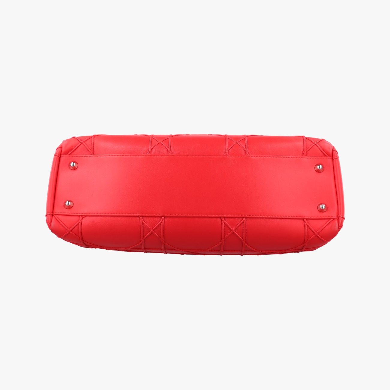 Dior Lady Cannage Soft Red Lambskin Handbag — view 3