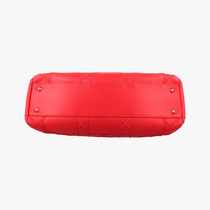 Dior Lady Cannage Soft Red Lambskin Handbag — view 3