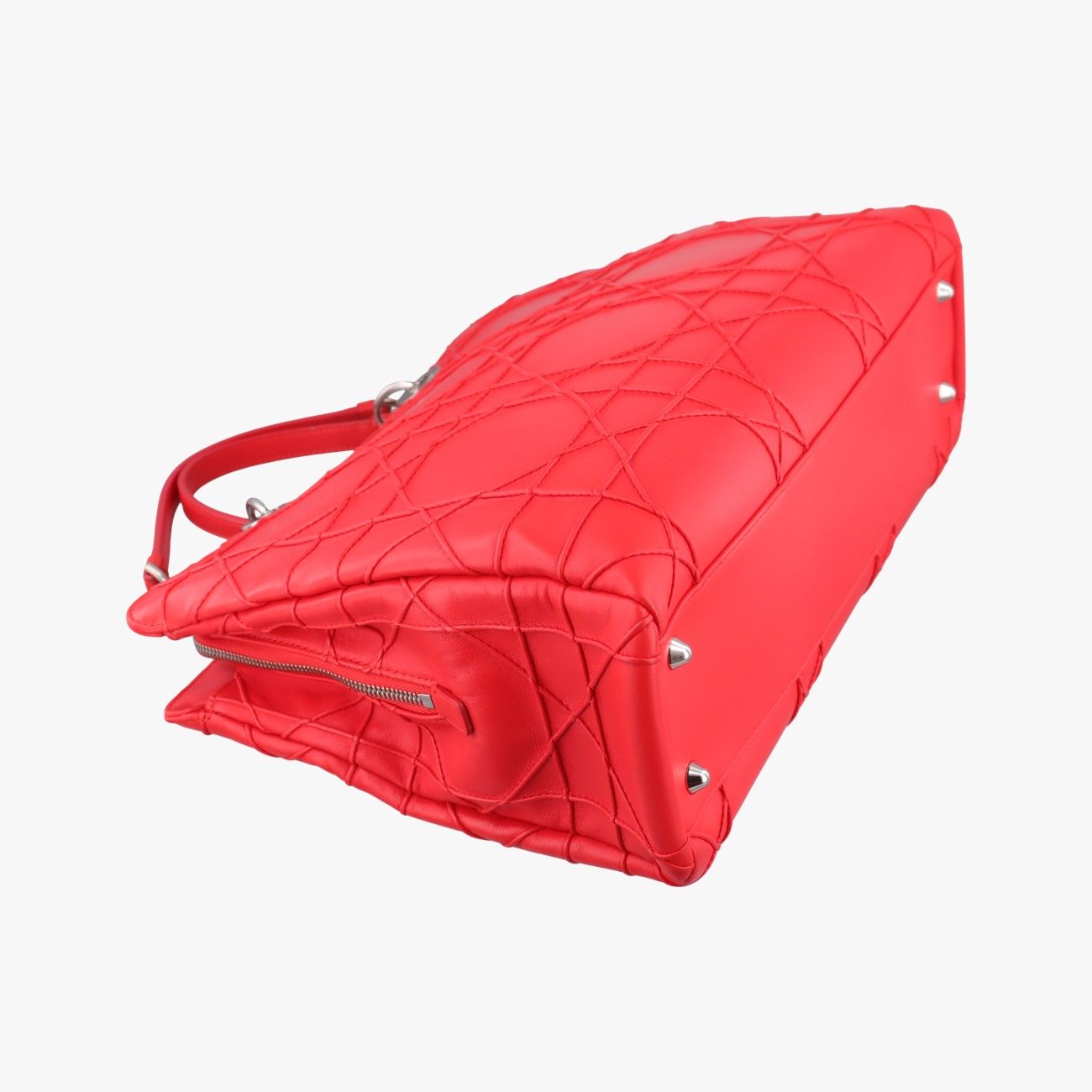 Dior Lady Cannage Soft Red Lambskin Handbag — view 7