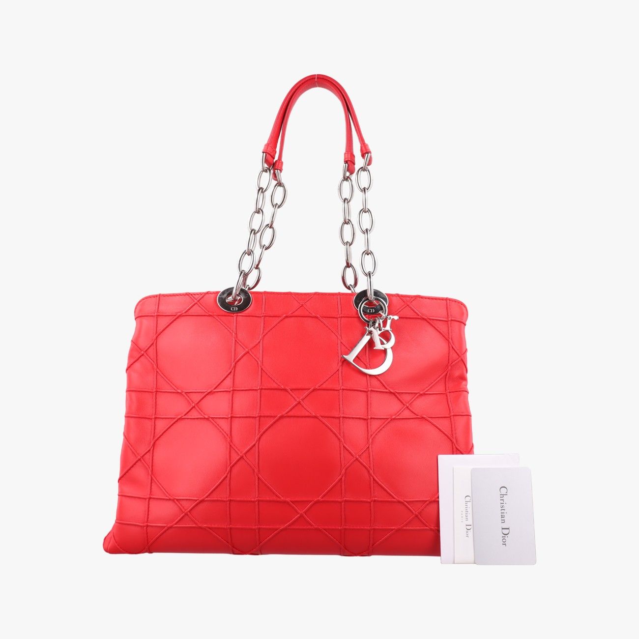 Dior Lady Cannage Soft Red Lambskin Handbag