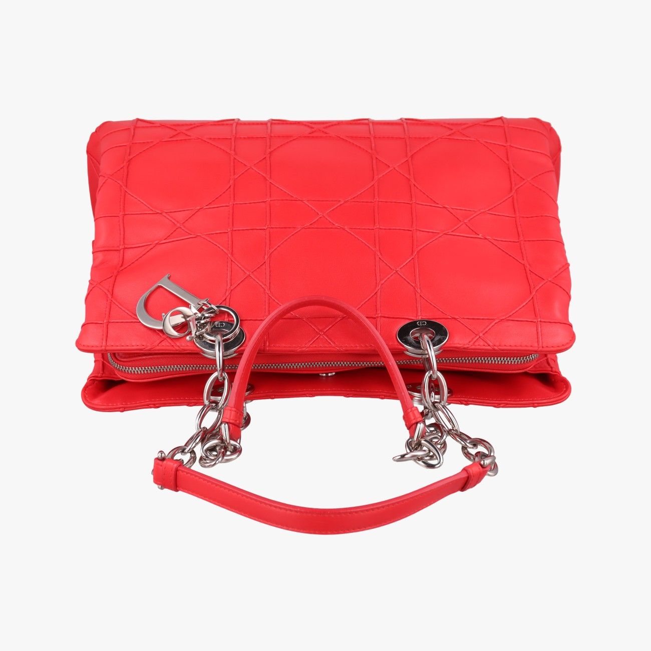 Dior Lady Cannage Soft Red Lambskin Handbag — view 8