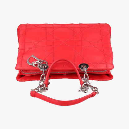 Dior Lady Cannage Soft Red Lambskin Handbag — view 8