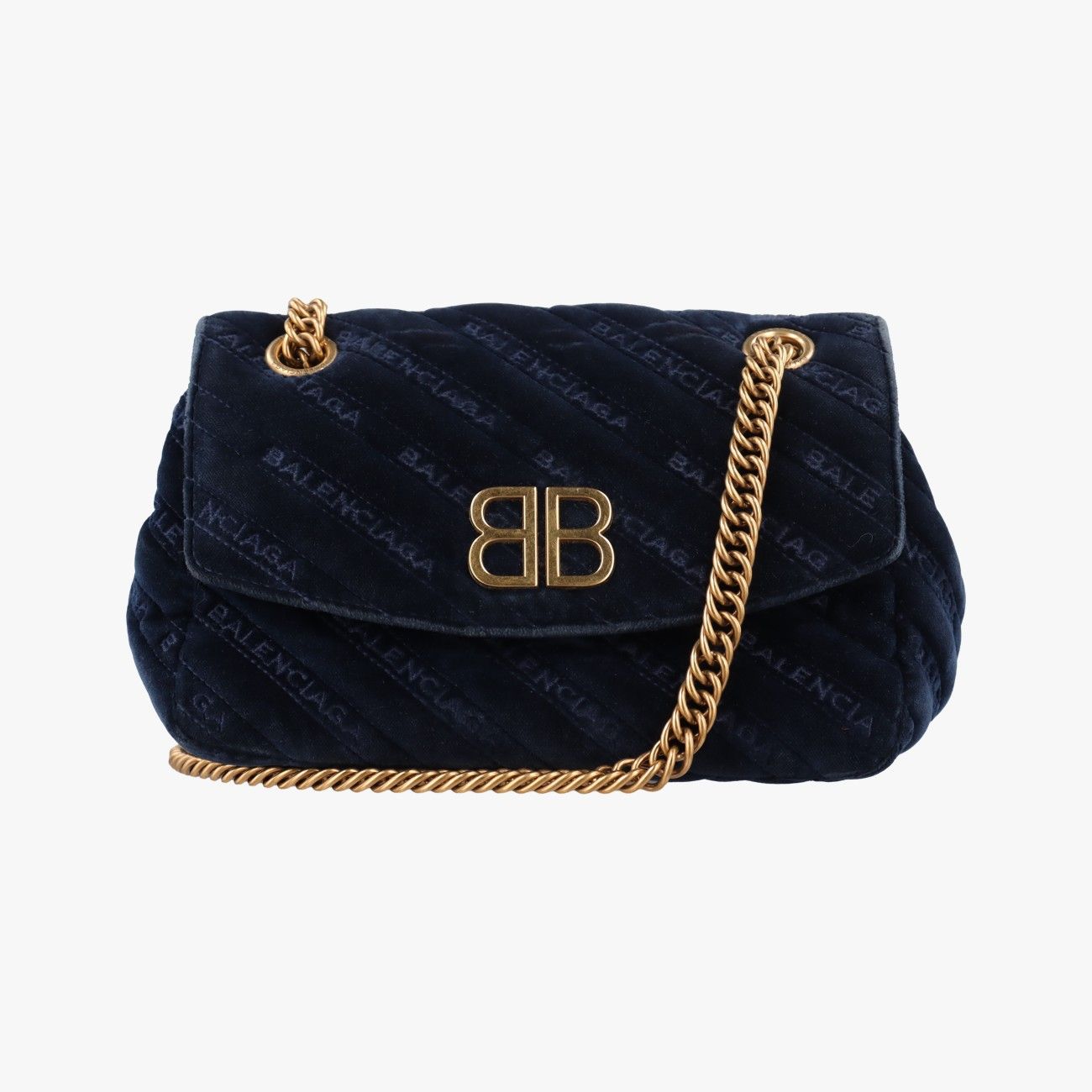 Balenciaga BB Round Navy Velour