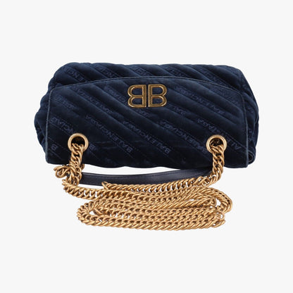 Balenciaga BB Round Navy Velour — view 8