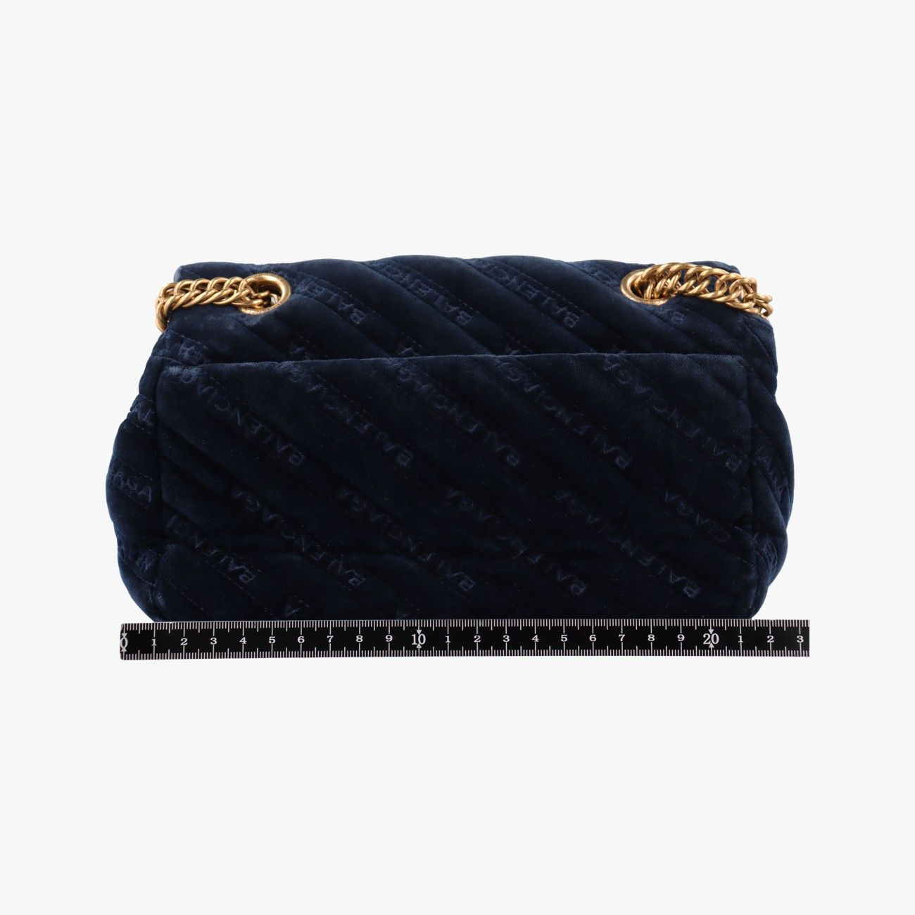 Balenciaga BB Round Navy Velour — view 2