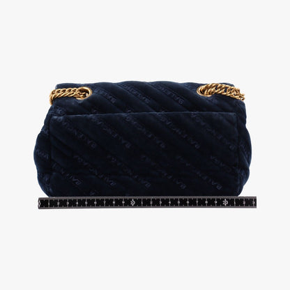 Balenciaga BB Round Navy Velour — view 2