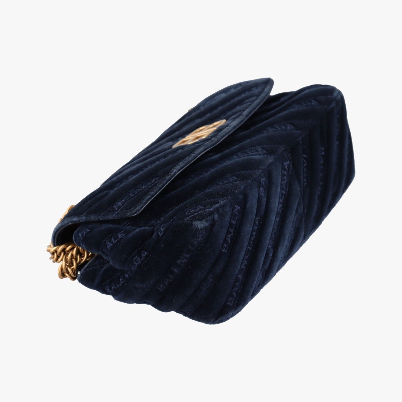 Balenciaga BB Round Navy Velour — view 5