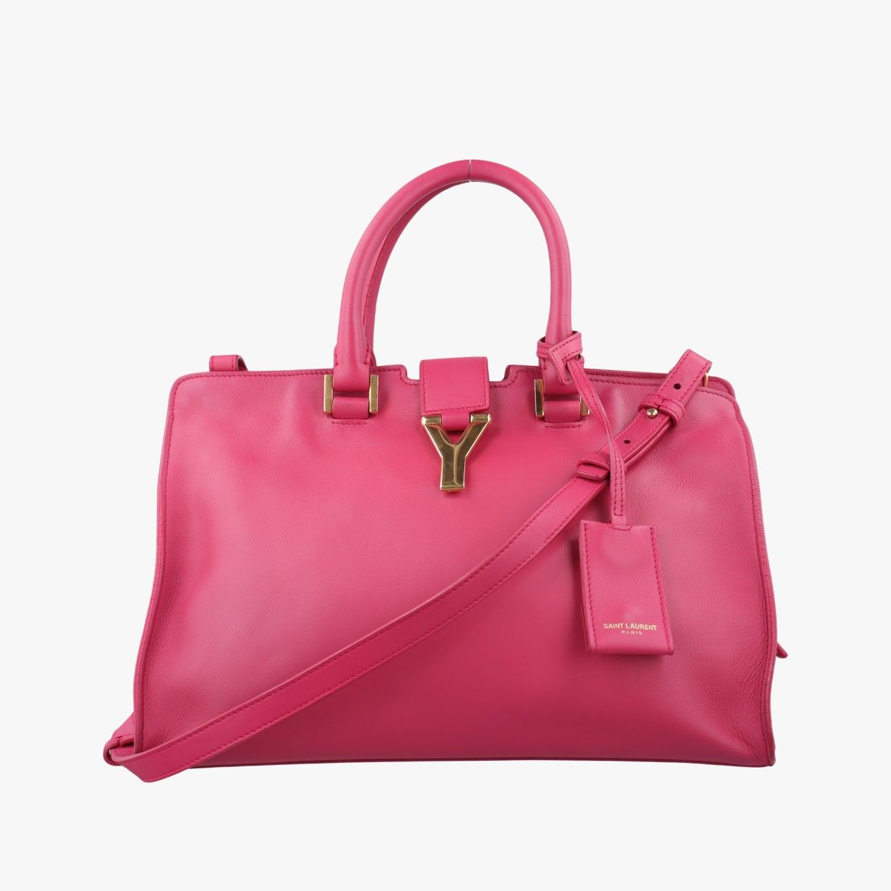 Saint Laurent Yves Laurenty Line Petit Cabas Rose Red Leather