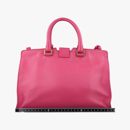 Saint Laurent Yves Laurenty Line Petit Cabas Rose Red Leather — view 2