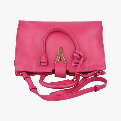 Saint Laurent Yves Laurenty Line Petit Cabas Rose Red Leather — view 8