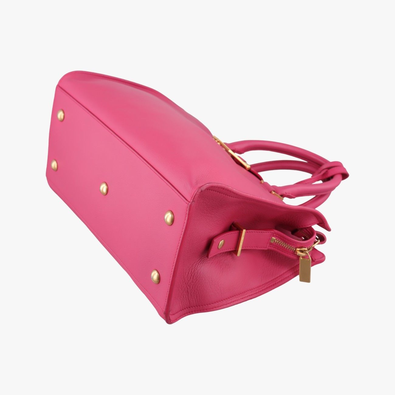 Saint Laurent Yves Laurenty Line Petit Cabas Rose Red Leather — view 4