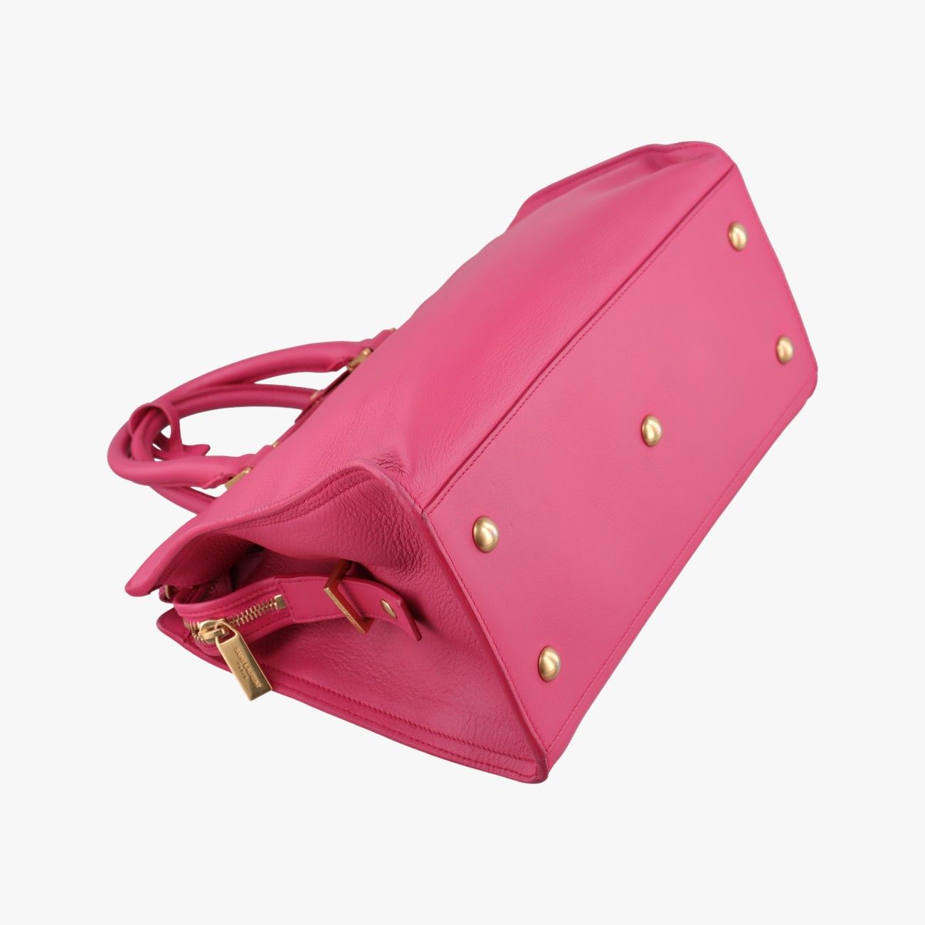 Saint Laurent Yves Laurenty Line Petit Cabas Rose Red Leather — view 7