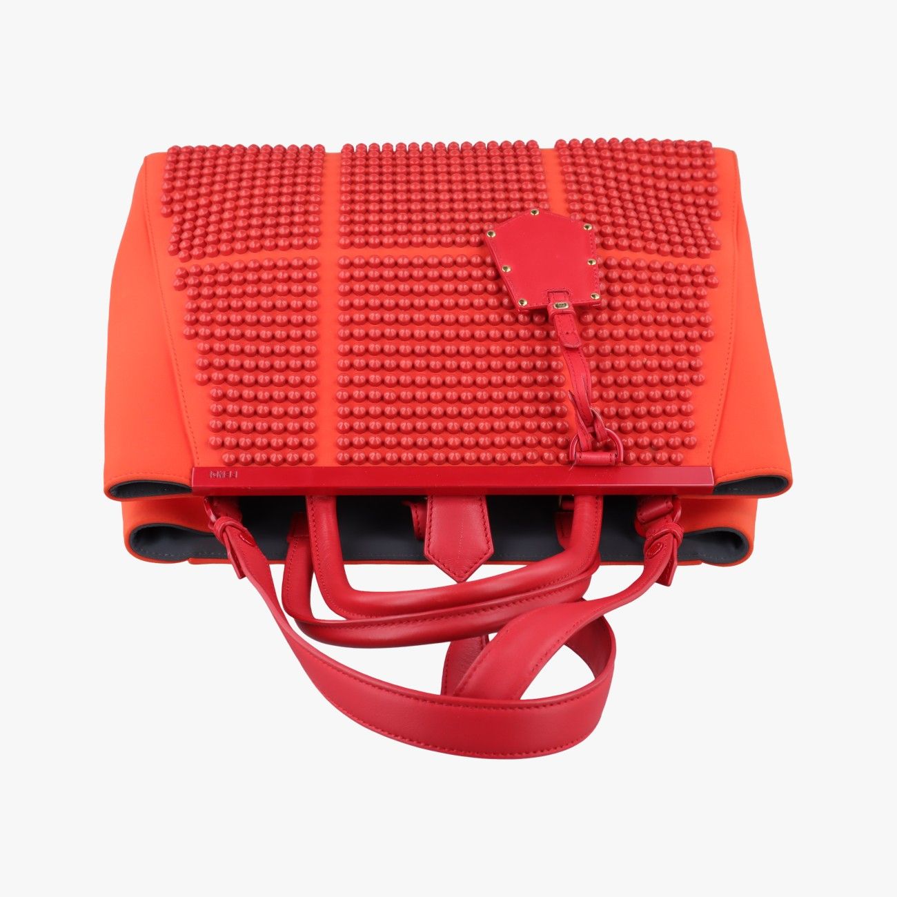 Fendi Toujours Orange Red Fabric Leather — view 8