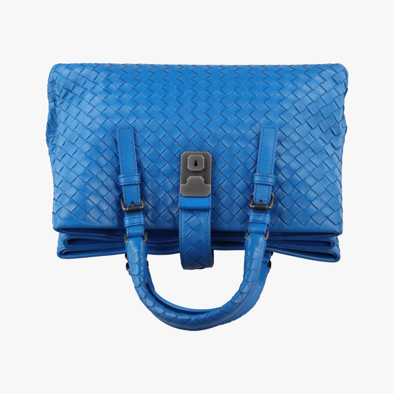 Bottega Veneta Rome Intrecciato Blue Lambskin — view 8