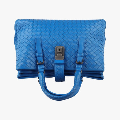Bottega Veneta Rome Intrecciato Blue Lambskin — view 8