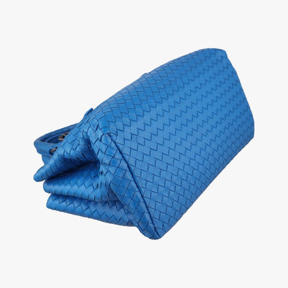 Bottega Veneta Rome Intrecciato Blue Lambskin — view 7