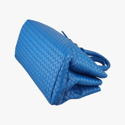 Bottega Veneta Rome Intrecciato Blue Lambskin — view 4