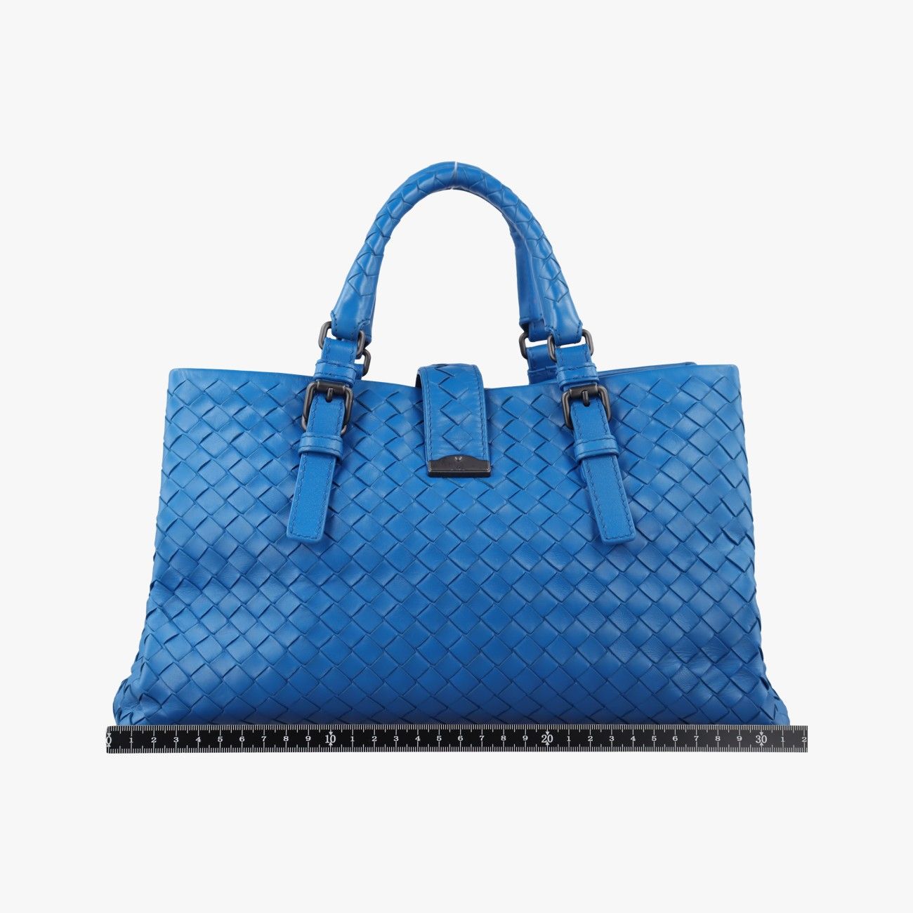 Bottega Veneta Rome Intrecciato Blue Lambskin — view 2