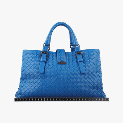 Bottega Veneta Rome Intrecciato Blue Lambskin — view 2