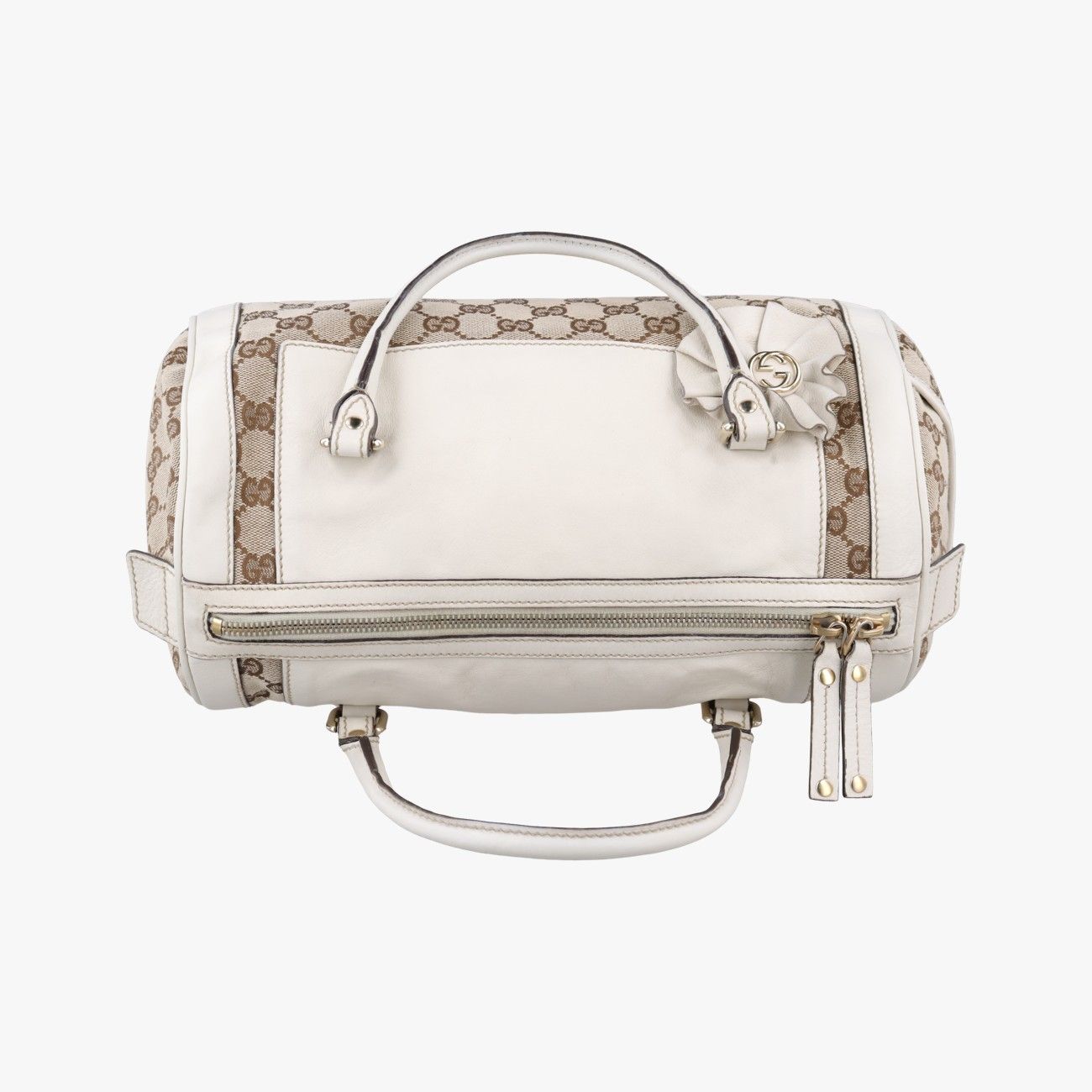 Gucci GG Pattern Trophy Beige Ivory Leather Canvas — view 8